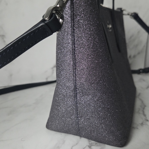 Kate Spade Joeley Small Satchel Crossbody Dusk Navy Sparkle - Picture 4 of 12